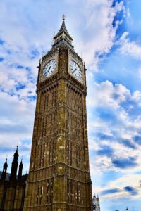 an image of Elizabeth Tower, featuring the clock and the bells called Big Ben
