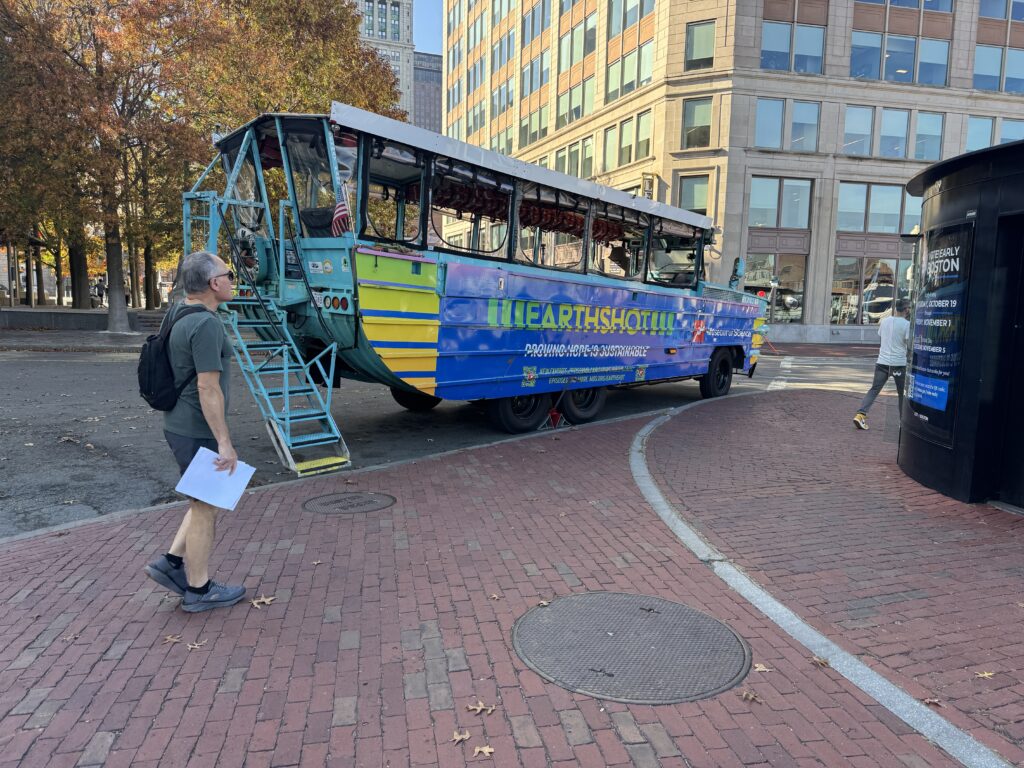 A duck - a land and sea vehicle.