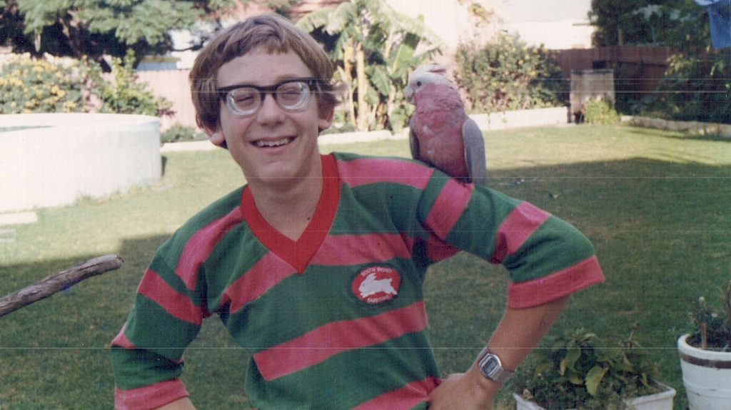 1980, me in Rabbitohs kersey, with Garry the Galah